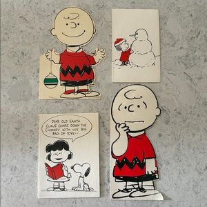 Vintage 1960’s Peanuts Hallmark cards-Birthday, Christmas Lot of 4